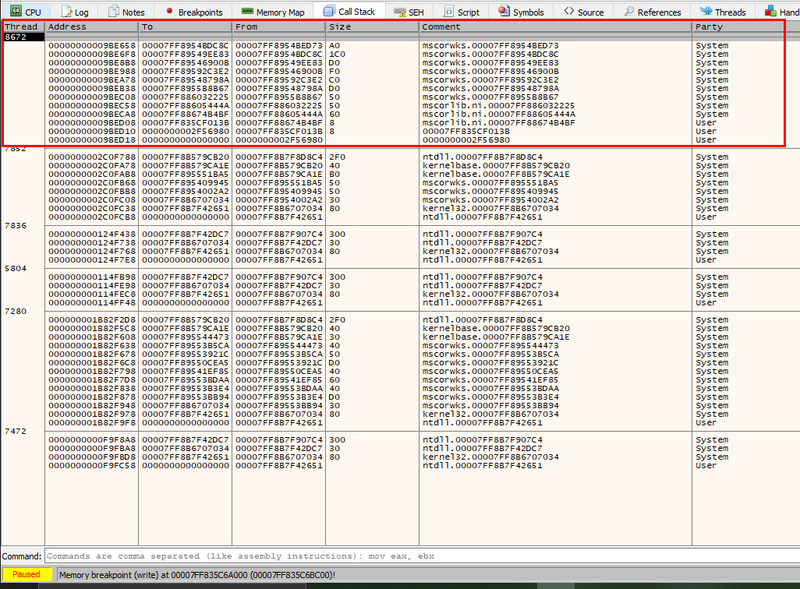 CLR RWX Write - Call Stack