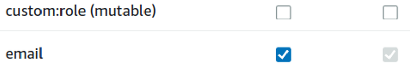 AWS Cognito custom attributes