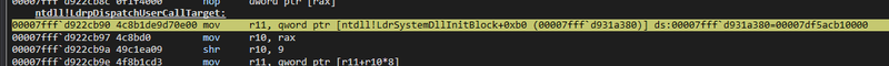 WinDBG ntdll!LdrSystemDllInitBlock